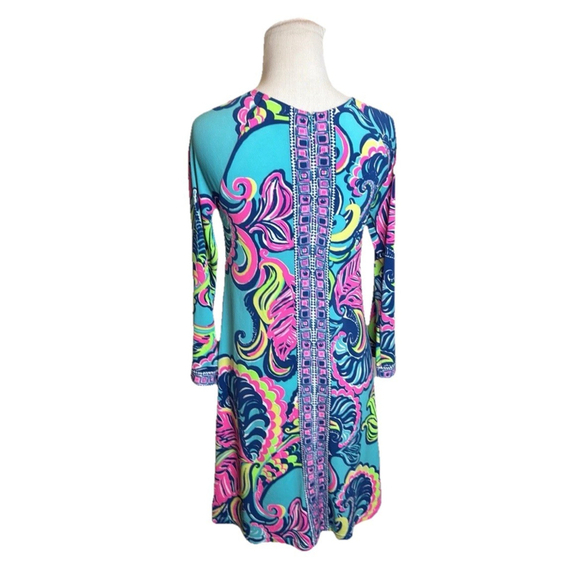 Lilly Pulitzer Dress Womens XS Blue Pink Private Island - Picture 3 of 6